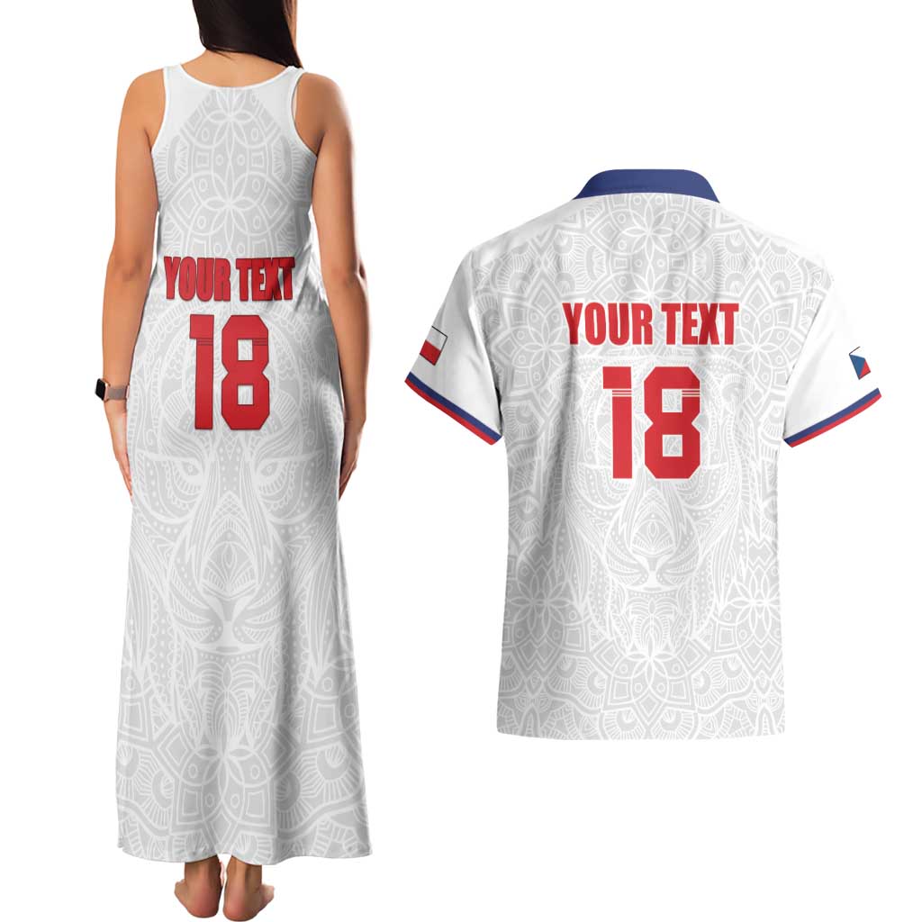 Custom Czech Republic Football White Version Couples Matching Tank Maxi Dress and Hawaiian Shirt Go Champion Sporty Style LT18