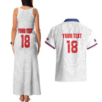 Custom Czech Republic Football White Version Couples Matching Tank Maxi Dress and Hawaiian Shirt Go Champion Sporty Style LT18