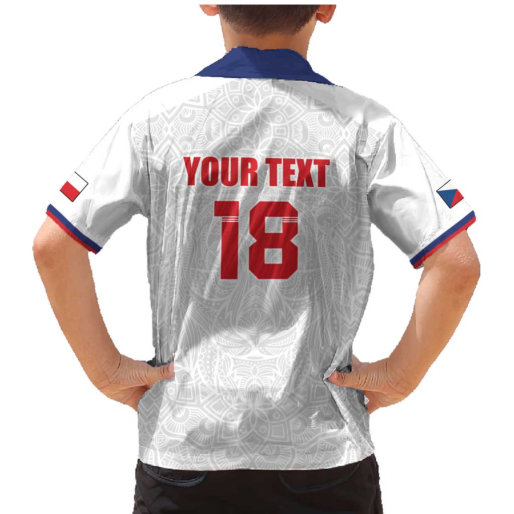 Custom Czech Republic Football White Version Family Matching Mermaid Dress and Hawaiian Shirt Go Champion Sporty Style LT18