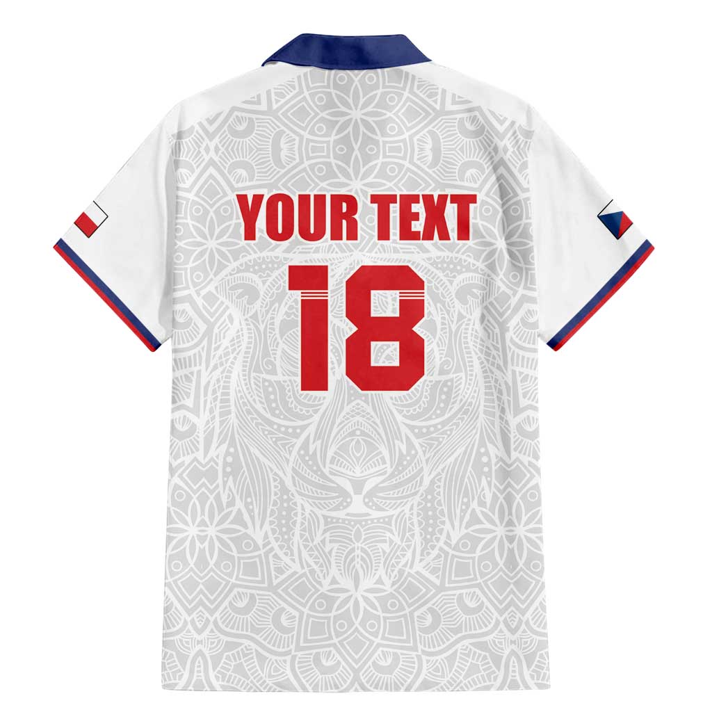 Custom Czech Republic Football White Version Family Matching Mermaid Dress and Hawaiian Shirt Go Champion Sporty Style LT18