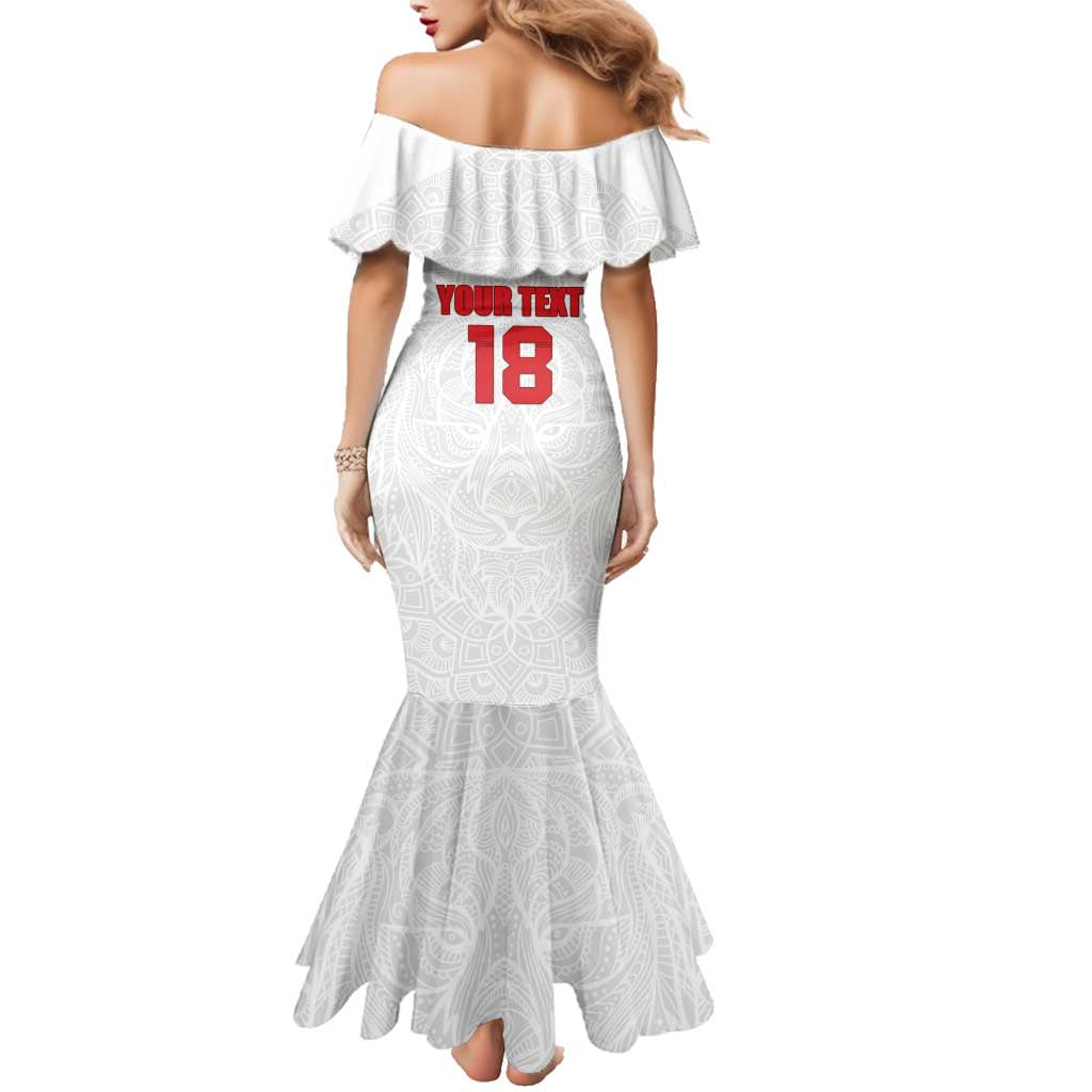 Custom Czech Republic Football White Version Family Matching Mermaid Dress and Hawaiian Shirt Go Champion Sporty Style LT18