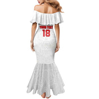 Custom Czech Republic Football White Version Family Matching Mermaid Dress and Hawaiian Shirt Go Champion Sporty Style LT18