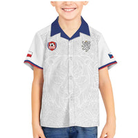 Custom Czech Republic Football White Version Family Matching Mermaid Dress and Hawaiian Shirt Go Champion Sporty Style LT18