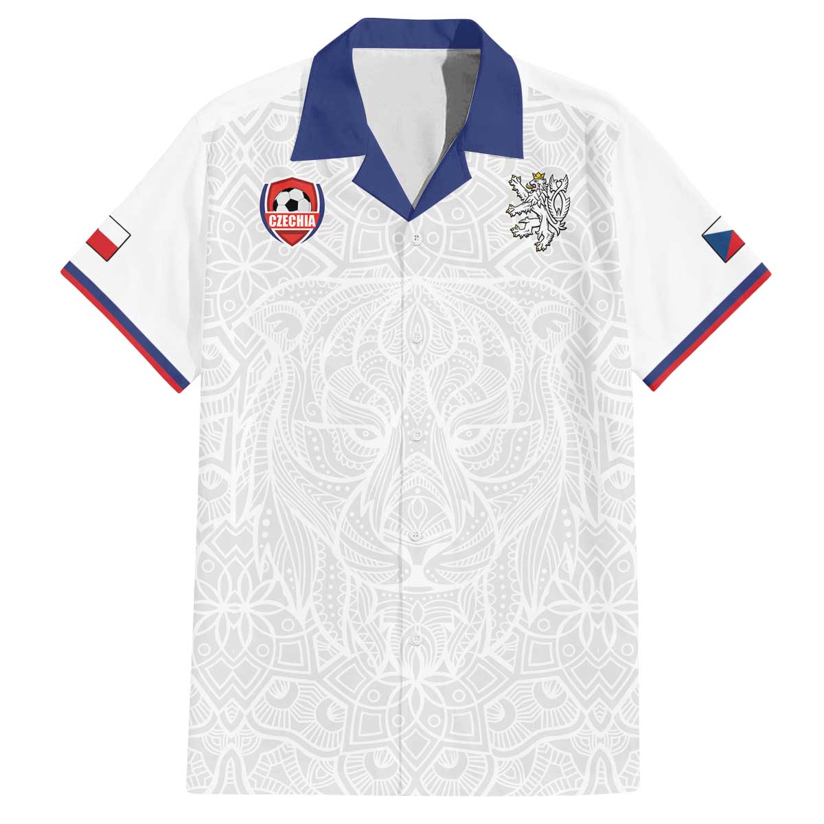 Custom Czech Republic Football White Version Family Matching Off The Shoulder Long Sleeve Dress and Hawaiian Shirt Go Champion Sporty Style LT18