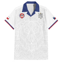 Custom Czech Republic Football White Version Family Matching Off The Shoulder Long Sleeve Dress and Hawaiian Shirt Go Champion Sporty Style LT18