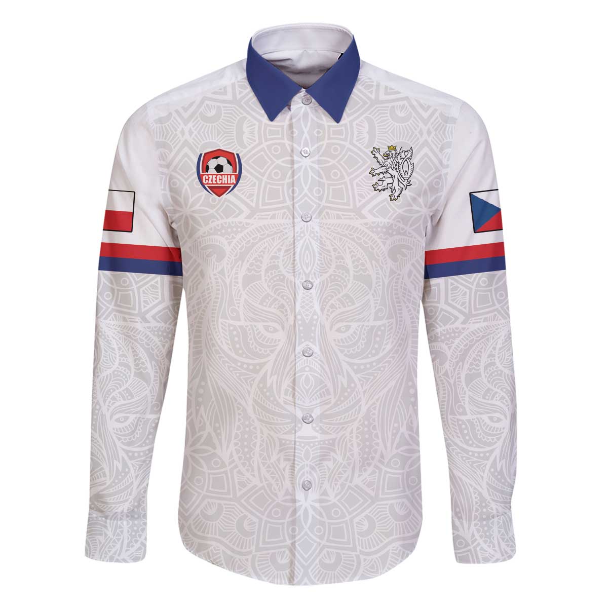 Custom Czech Republic Football White Version Family Matching Off The Shoulder Long Sleeve Dress and Hawaiian Shirt Go Champion Sporty Style LT18