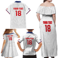 Custom Czech Republic Football White Version Family Matching Off Shoulder Maxi Dress and Hawaiian Shirt Go Champion Sporty Style LT18