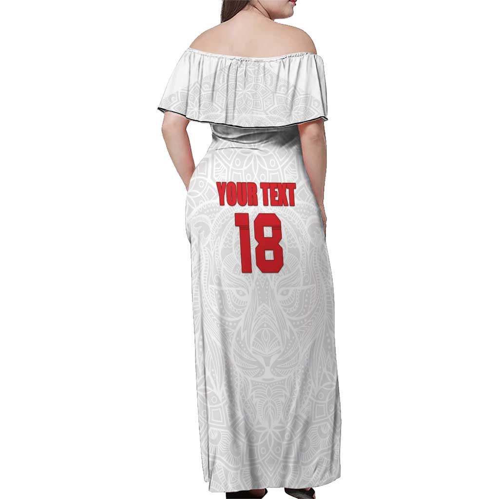 Custom Czech Republic Football White Version Family Matching Off Shoulder Maxi Dress and Hawaiian Shirt Go Champion Sporty Style LT18