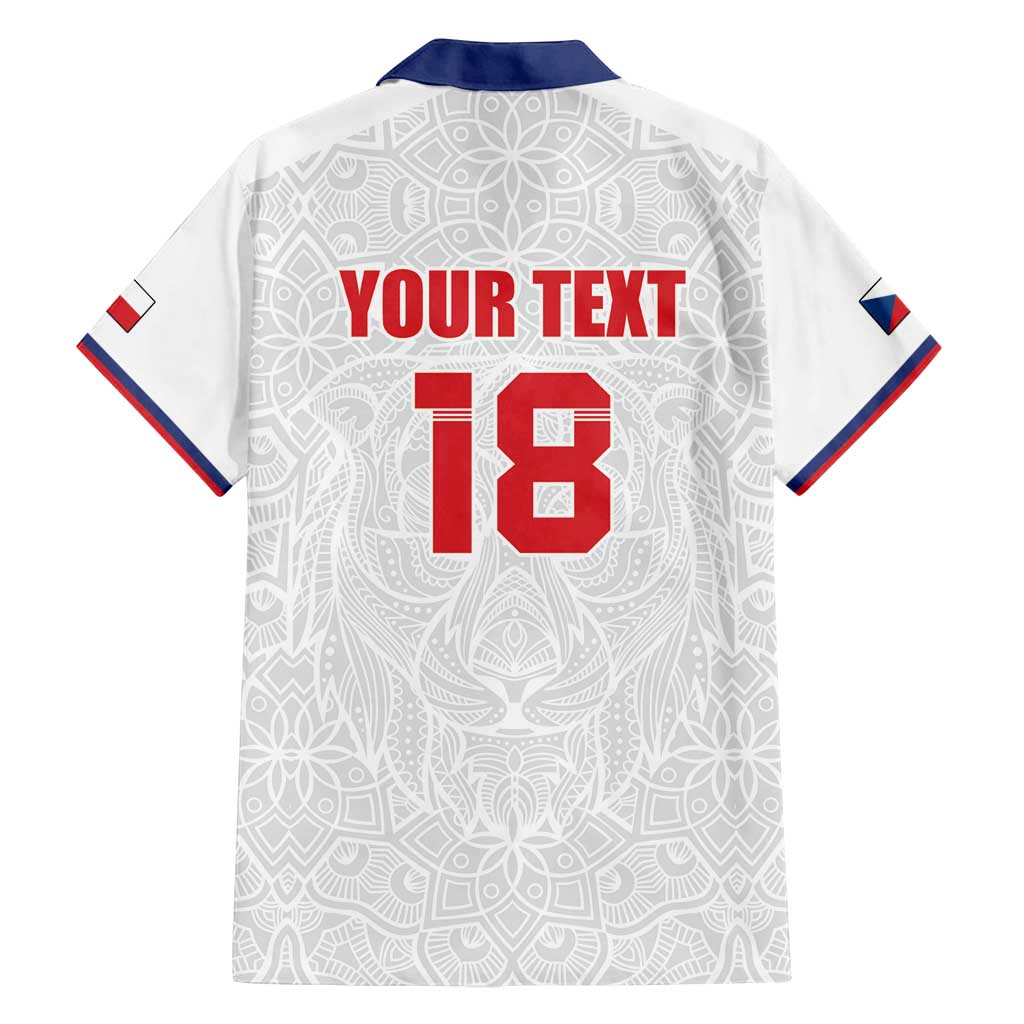 Custom Czech Republic Football White Version Family Matching Puletasi and Hawaiian Shirt Go Champion Sporty Style LT18