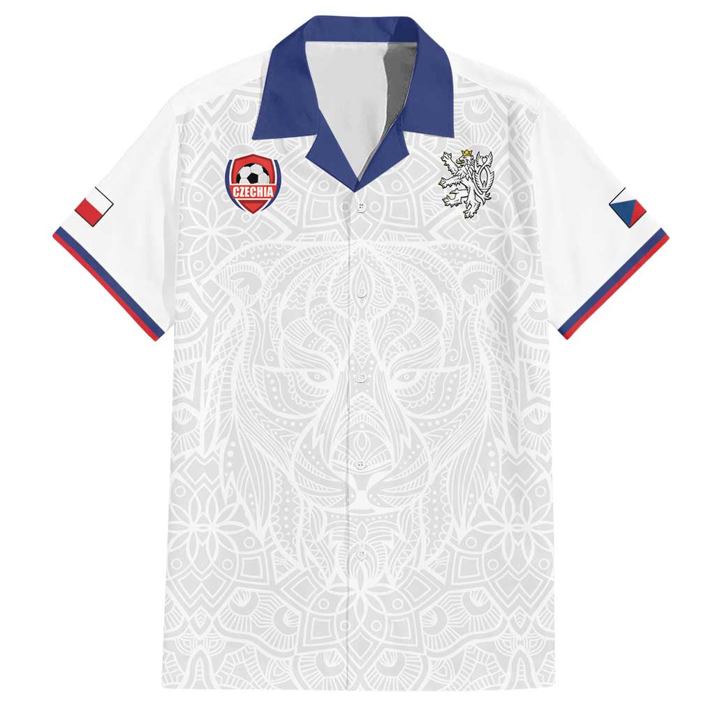 Custom Czech Republic Football White Version Family Matching Short Sleeve Bodycon Dress and Hawaiian Shirt Go Champion Sporty Style LT18