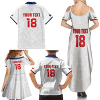 Custom Czech Republic Football White Version Family Matching Summer Maxi Dress and Hawaiian Shirt Go Champion Sporty Style LT18