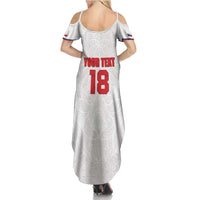 Custom Czech Republic Football White Version Family Matching Summer Maxi Dress and Hawaiian Shirt Go Champion Sporty Style LT18