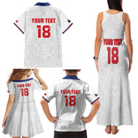 Custom Czech Republic Football White Version Family Matching Tank Maxi Dress and Hawaiian Shirt Go Champion Sporty Style LT18
