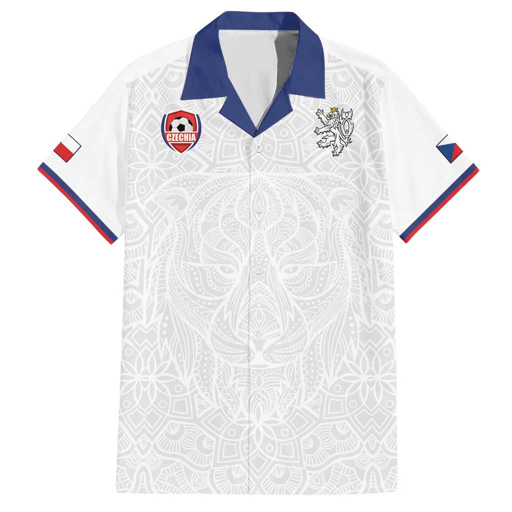 Custom Czech Republic Football White Version Hawaiian Shirt Go Champion Sporty Style LT18