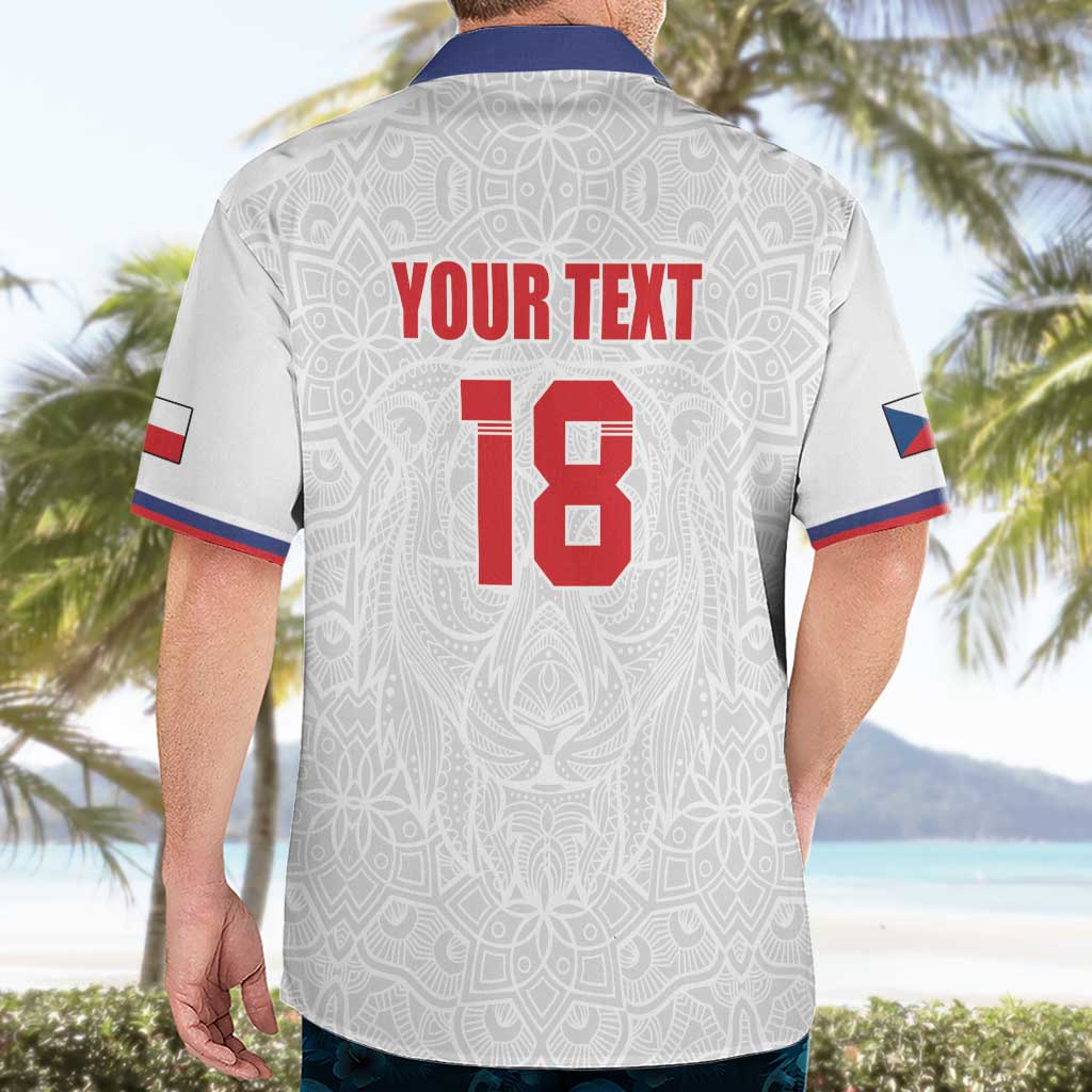 Custom Czech Republic Football White Version Hawaiian Shirt Go Champion Sporty Style LT18