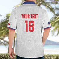 Custom Czech Republic Football White Version Hawaiian Shirt Go Champion Sporty Style LT18