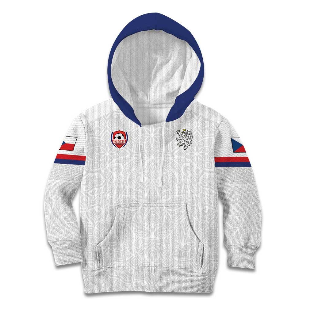 Custom Czech Republic Football White Version Kid Hoodie Go Champion Sporty Style LT18