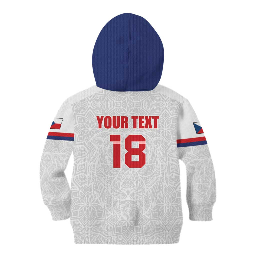 Custom Czech Republic Football White Version Kid Hoodie Go Champion Sporty Style LT18