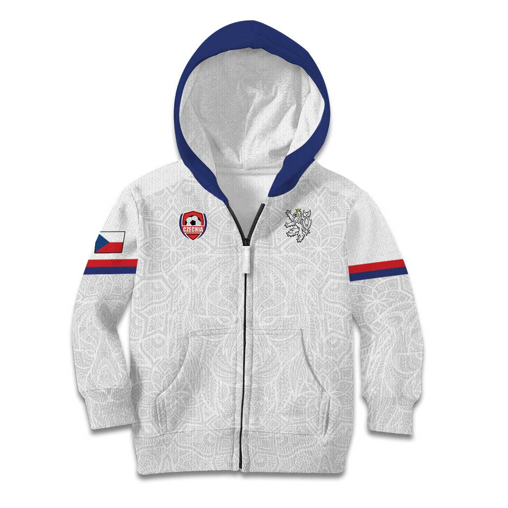Custom Czech Republic Football White Version Kid Hoodie Go Champion Sporty Style LT18