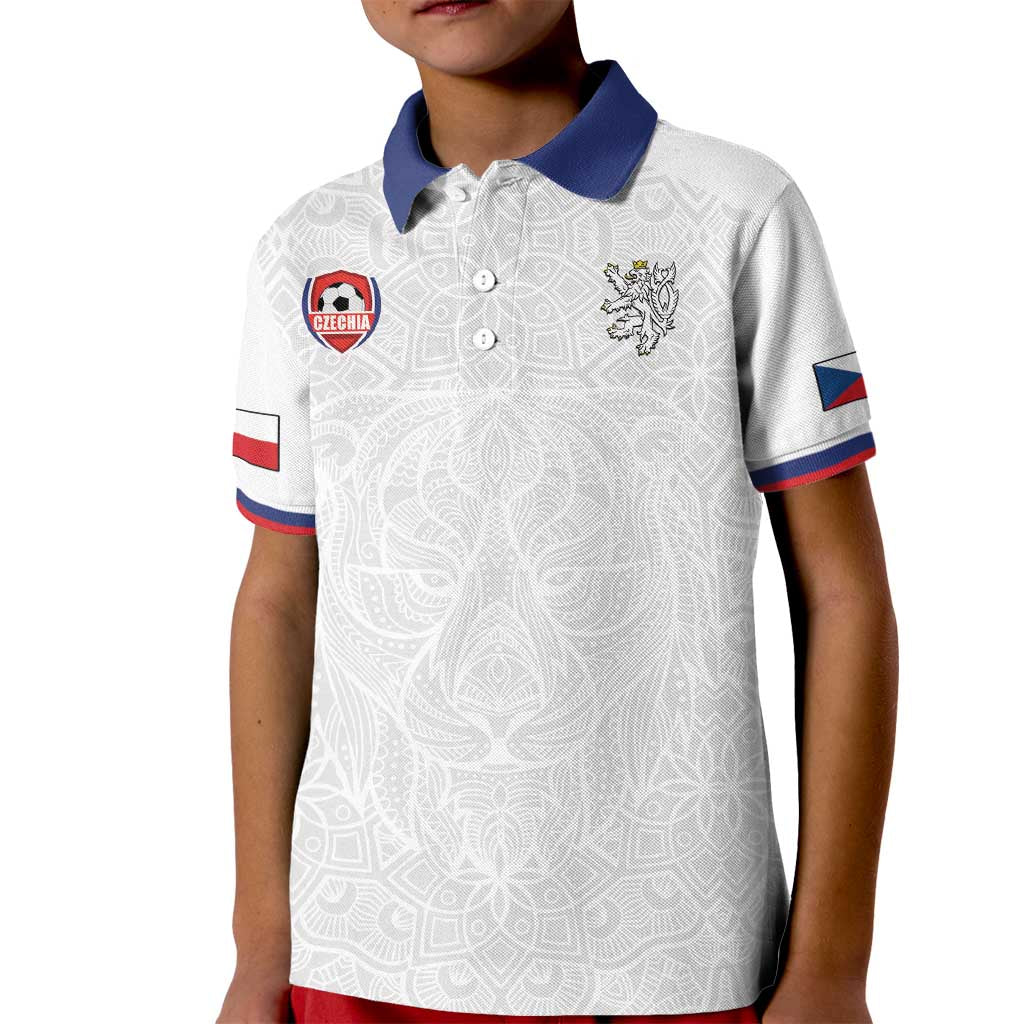 Custom Czech Republic Football White Version Kid Polo Shirt Go Champion Sporty Style LT18