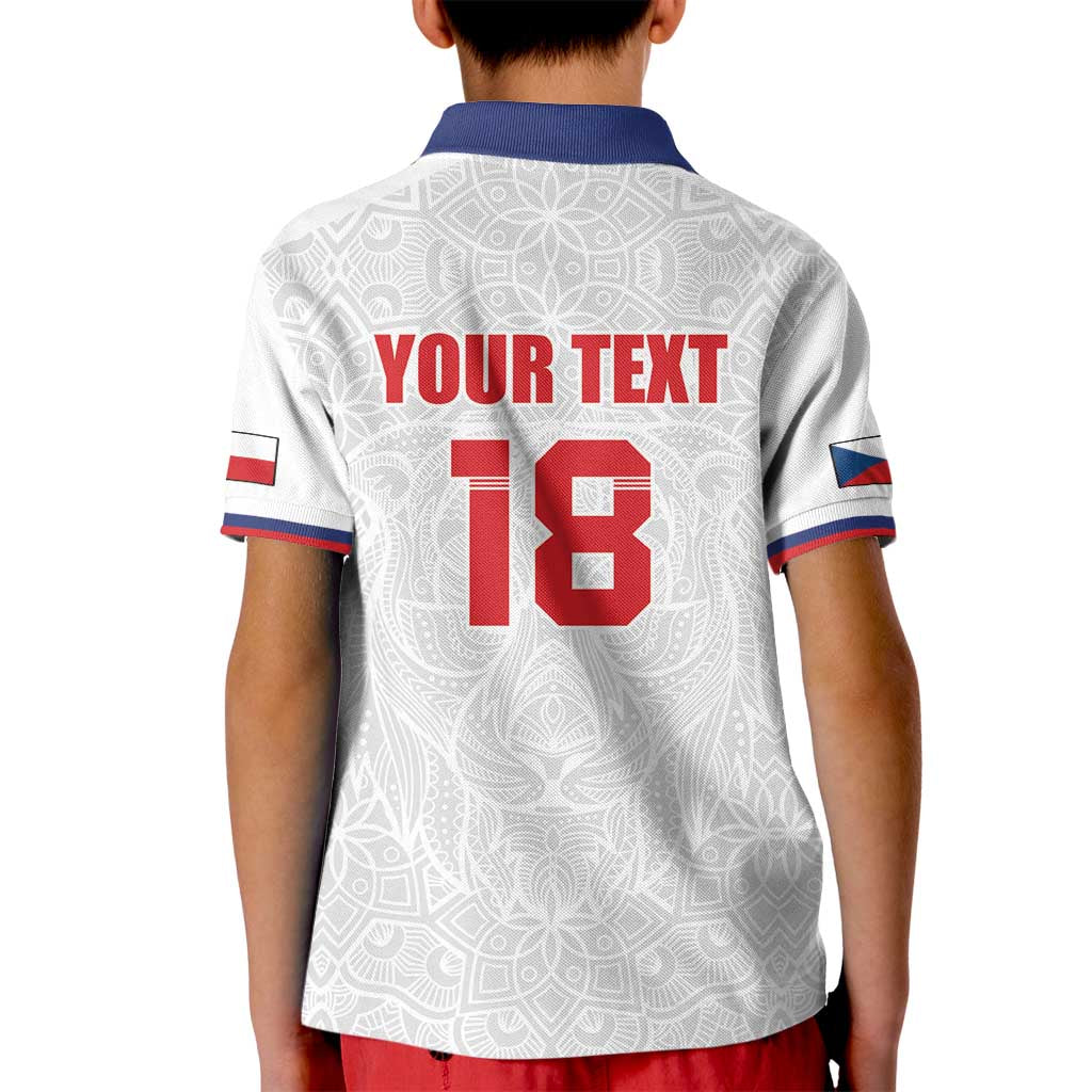 Custom Czech Republic Football White Version Kid Polo Shirt Go Champion Sporty Style LT18