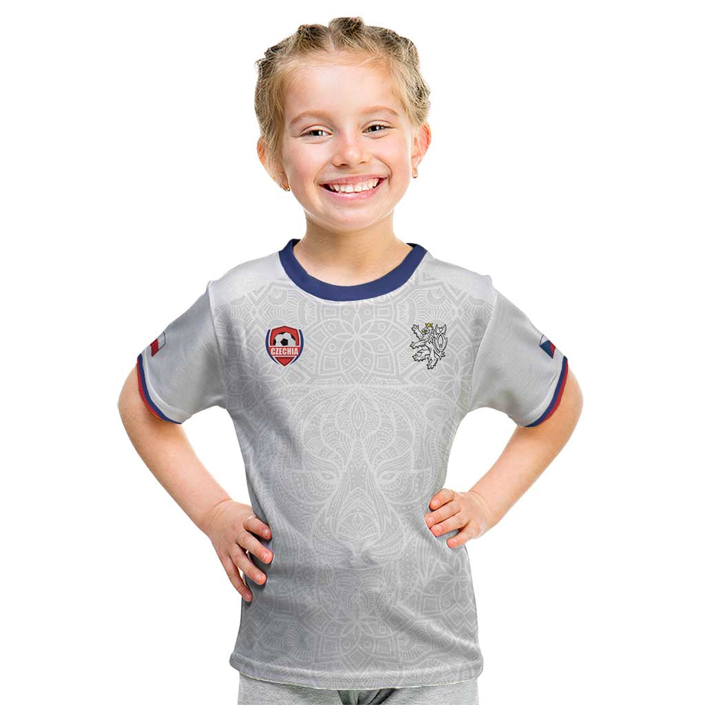 Custom Czech Republic Football White Version Kid T Shirt Go Champion Sporty Style LT18