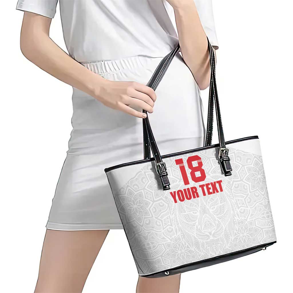 Custom Czech Republic Football White Version Leather Tote Bag Go Champion Sporty Style LT18