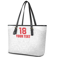 Custom Czech Republic Football White Version Leather Tote Bag Go Champion Sporty Style LT18