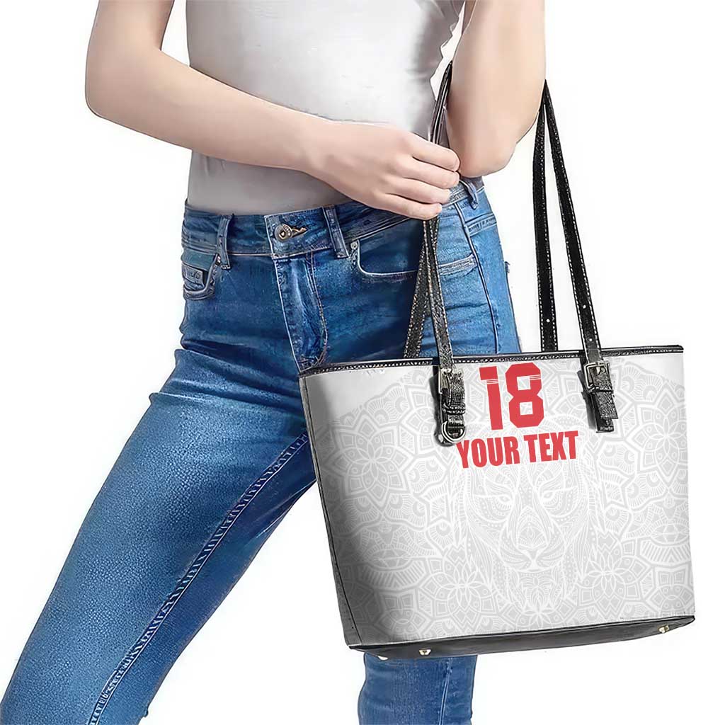Custom Czech Republic Football White Version Leather Tote Bag Go Champion Sporty Style LT18