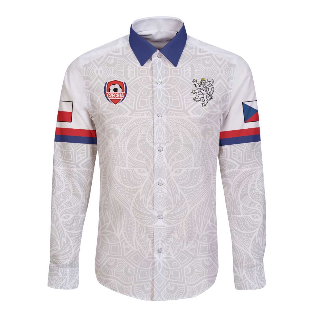 Custom Czech Republic Football White Version Long Sleeve Button Shirt Go Champion Sporty Style LT18