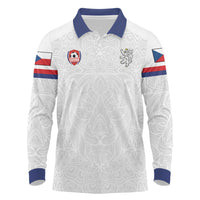 Custom Czech Republic Football White Version Long Sleeve Polo Shirt Go Champion Sporty Style LT18