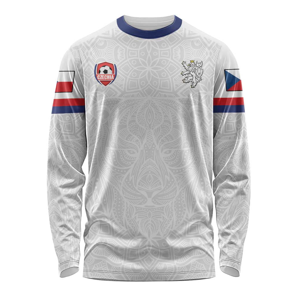 Custom Czech Republic Football White Version Long Sleeve Shirt Go Champion Sporty Style LT18