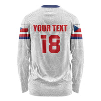 Custom Czech Republic Football White Version Long Sleeve Shirt Go Champion Sporty Style LT18