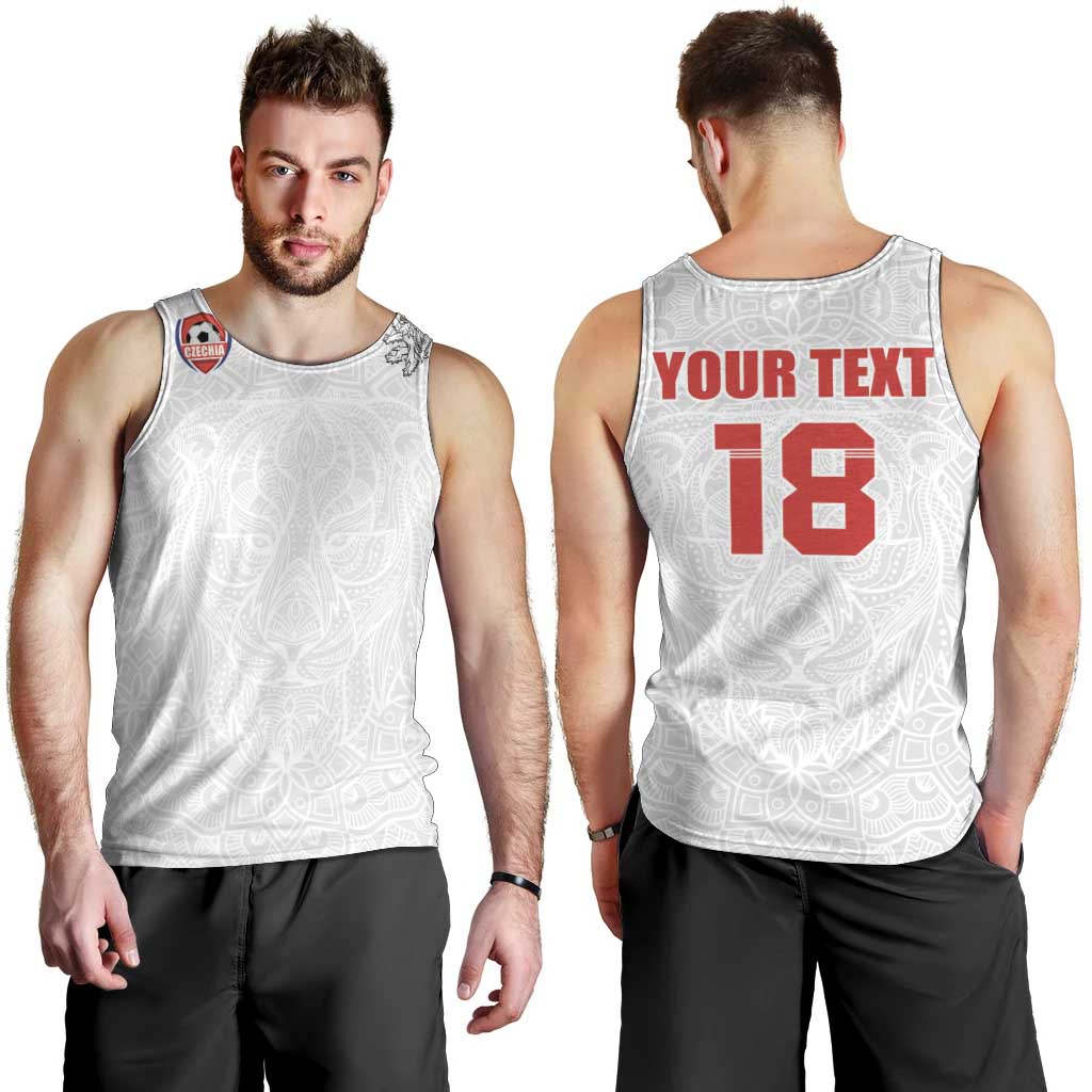 Custom Czech Republic Football White Version Men Tank Top Go Champion Sporty Style LT18
