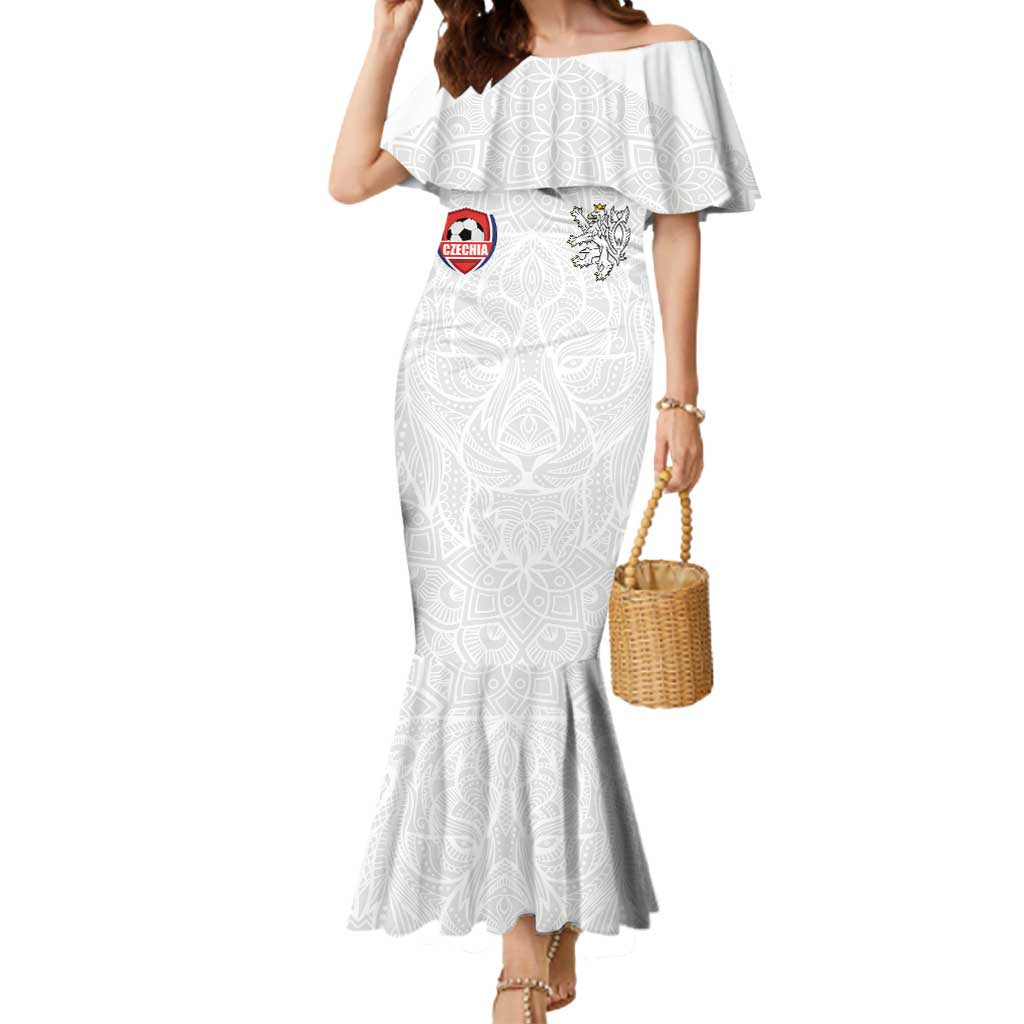 Custom Czech Republic Football White Version Mermaid Dress Go Champion Sporty Style LT18
