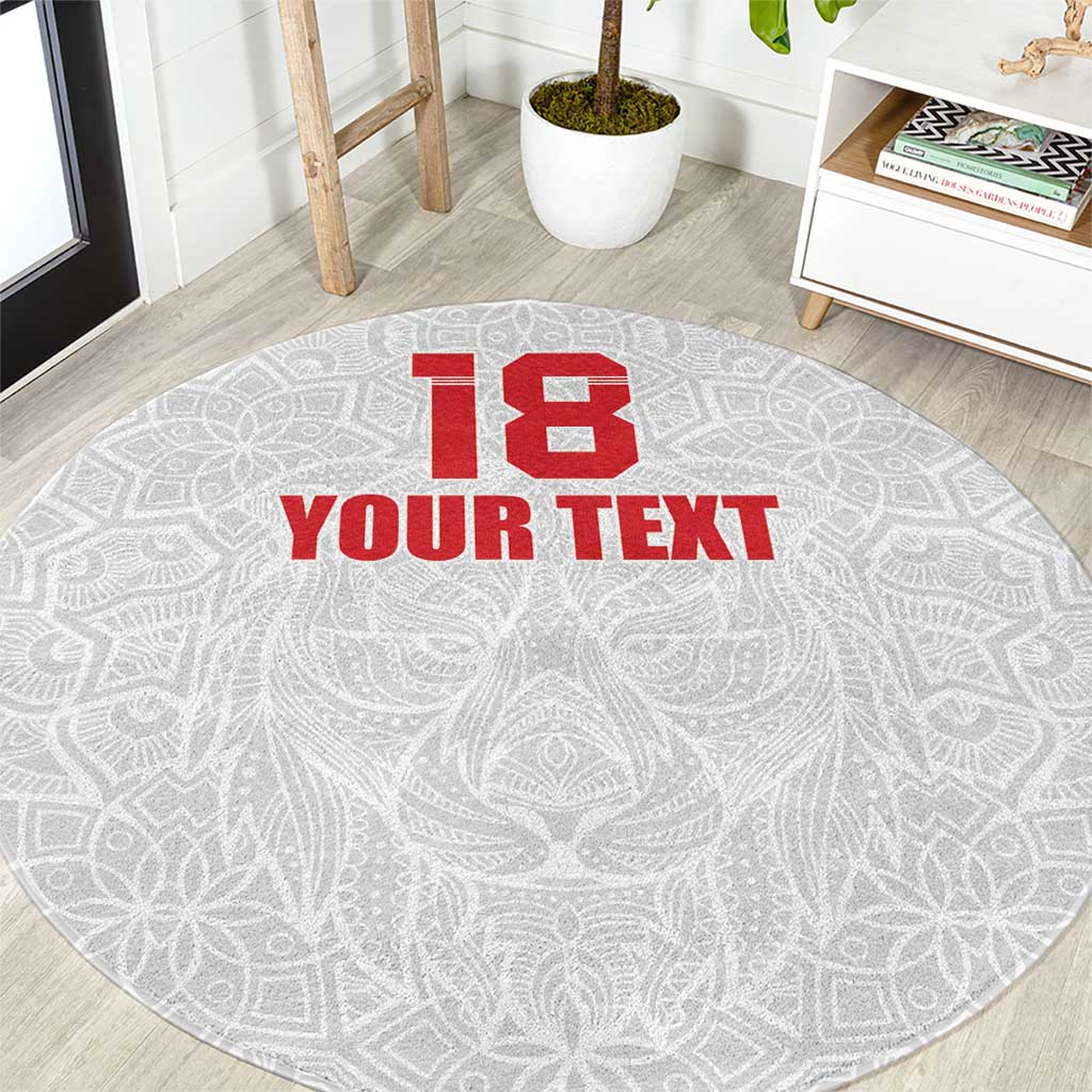 Custom Czech Republic Football White Version Round Carpet Go Champion Sporty Style LT18
