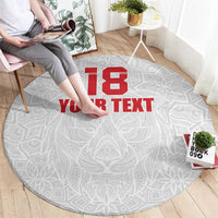 Custom Czech Republic Football White Version Round Carpet Go Champion Sporty Style LT18