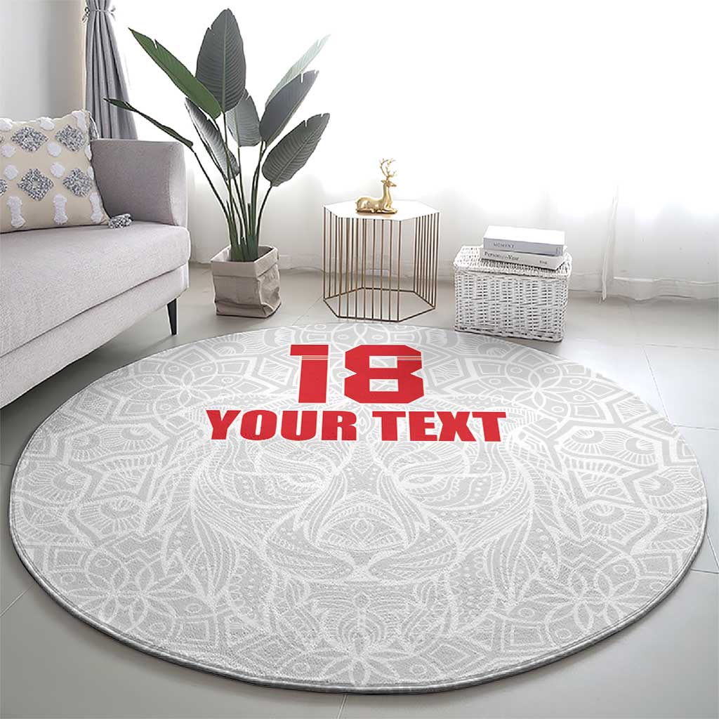 Custom Czech Republic Football White Version Round Carpet Go Champion Sporty Style LT18