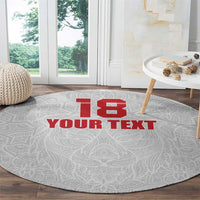 Custom Czech Republic Football White Version Round Carpet Go Champion Sporty Style LT18