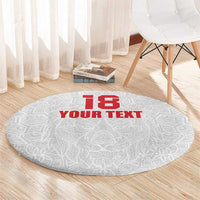 Custom Czech Republic Football White Version Round Carpet Go Champion Sporty Style LT18