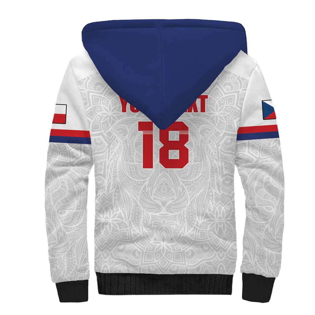 Custom Czech Republic Football White Version Sherpa Hoodie Go Champion Sporty Style LT18