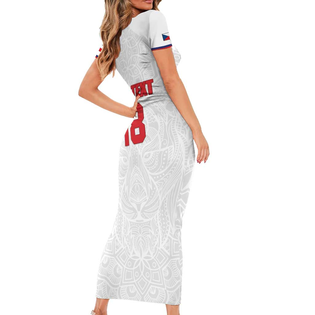 Custom Czech Republic Football White Version Short Sleeve Bodycon Dress Go Champion Sporty Style LT18