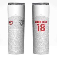 Custom Czech Republic Football White Version Skinny Tumbler Go Champion Sporty Style LT18