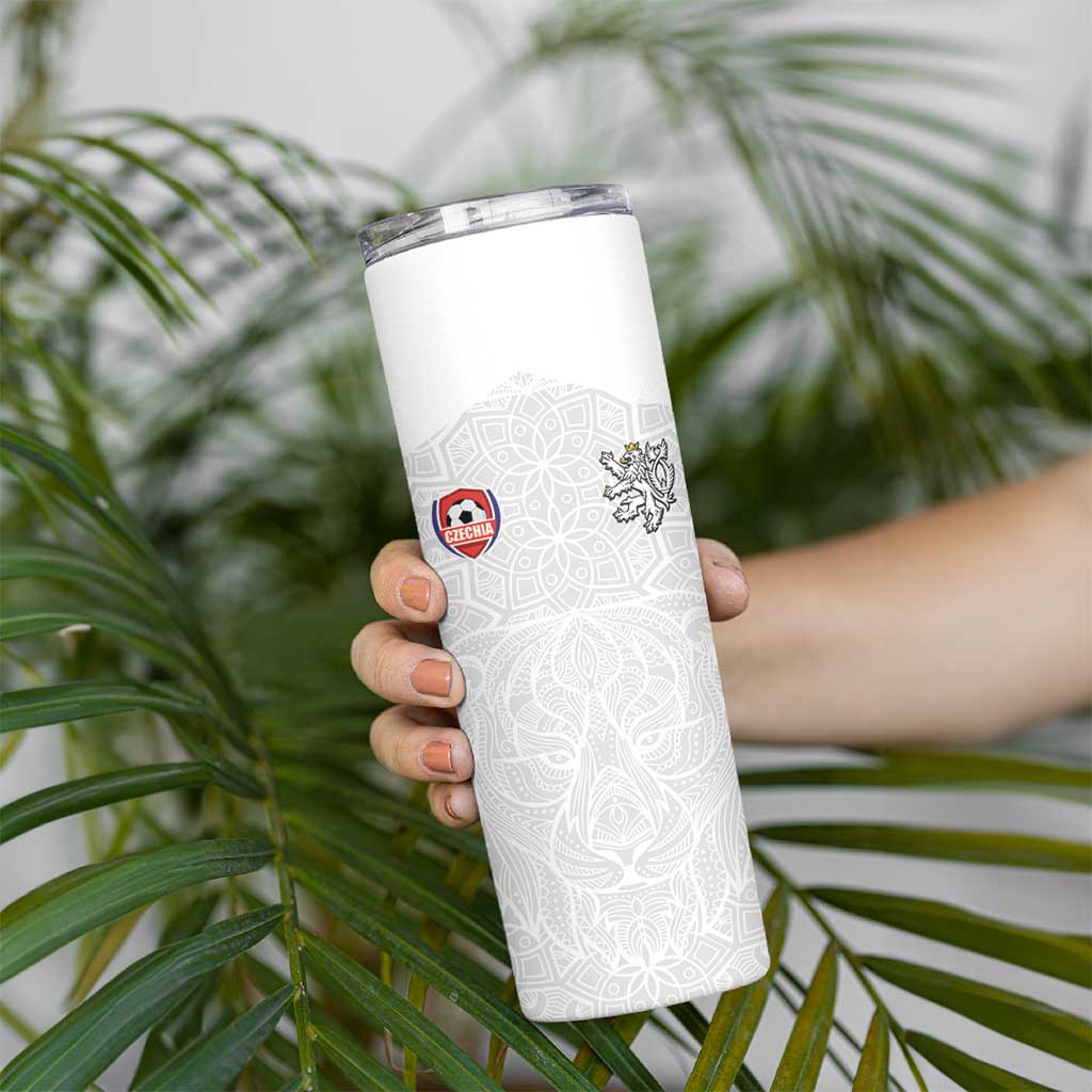 Custom Czech Republic Football White Version Skinny Tumbler Go Champion Sporty Style LT18