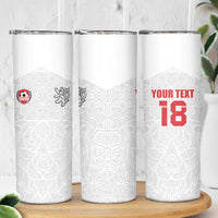 Custom Czech Republic Football White Version Skinny Tumbler Go Champion Sporty Style LT18