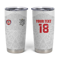 Custom Czech Republic Football White Version Tumbler Cup Go Champion Sporty Style LT18