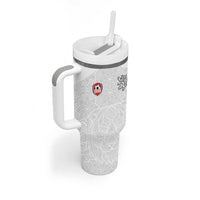 Custom Czech Republic Football White Version Tumbler With Handle Go Champion Sporty Style LT18