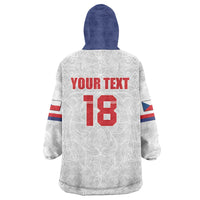 Custom Czech Republic Football White Version Wearable Blanket Hoodie Go Champion Sporty Style LT18