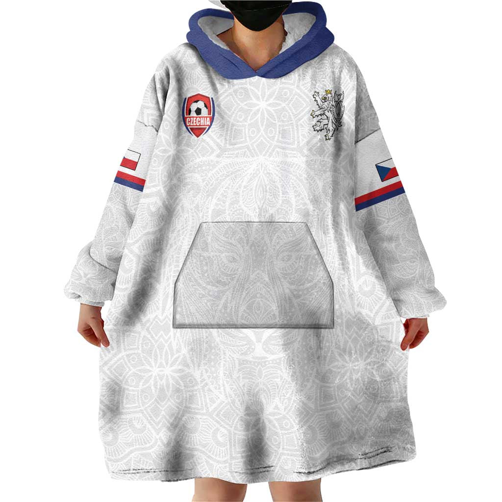 Custom Czech Republic Football White Version Wearable Blanket Hoodie Go Champion Sporty Style LT18