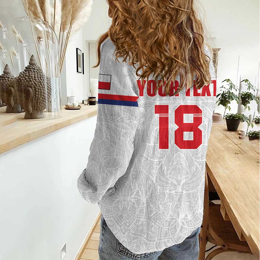 Custom Czech Republic Football White Version Women Casual Shirt Go Champion Sporty Style LT18